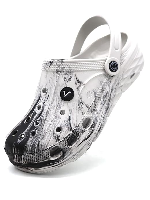 SVAAR Men's Marble Effect Classic Clogs || Sandals with Adjustable Back Strap for Men