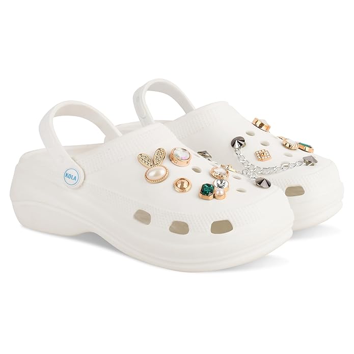 BEONZA Women Jewel Ultra Premium Casual Clogs/Sandals with Adjustable Back Strap for Adult | Comfortable & Light Weight | Stylish & Anti-Skid | Waterproof & Daily Mules for Ladies