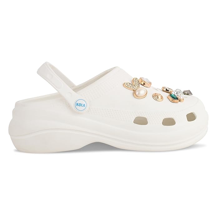 BEONZA Women Jewel Ultra Premium Casual Clogs/Sandals with Adjustable Back Strap for Adult | Comfortable & Light Weight | Stylish & Anti-Skid | Waterproof & Daily Mules for Ladies