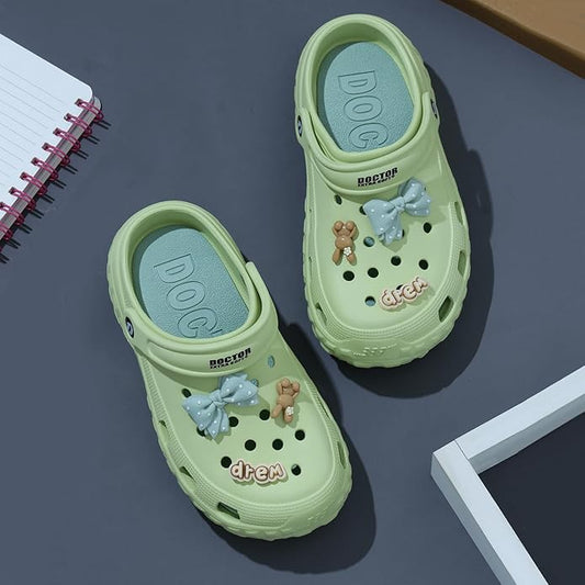 DOCTOR EXTRA SOFT Women's UltraSoft Charms Clogs/Sandals with Adjustable Back Strap for Adult| Comfortable & Light Weight | Stylish & Anti-Skid |Waterproof & Everyday Use Mules for Girls & Ladies D-522