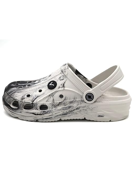 SVAAR Men's Marble Effect Classic Clogs || Sandals with Adjustable Back Strap for Men
