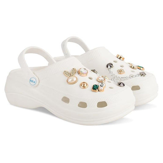 BEONZA Women Jewel Ultra Premium Casual Clogs/Sandals with Adjustable Back Strap for Adult | Comfortable & Light Weight | Stylish & Anti-Skid | Waterproof & Daily Mules for Ladies