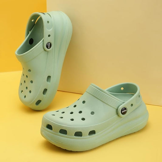 YOHO High Heel Clogs for Women | Cushioned Footwear | Lightweight | Waterproof Clogs for Women